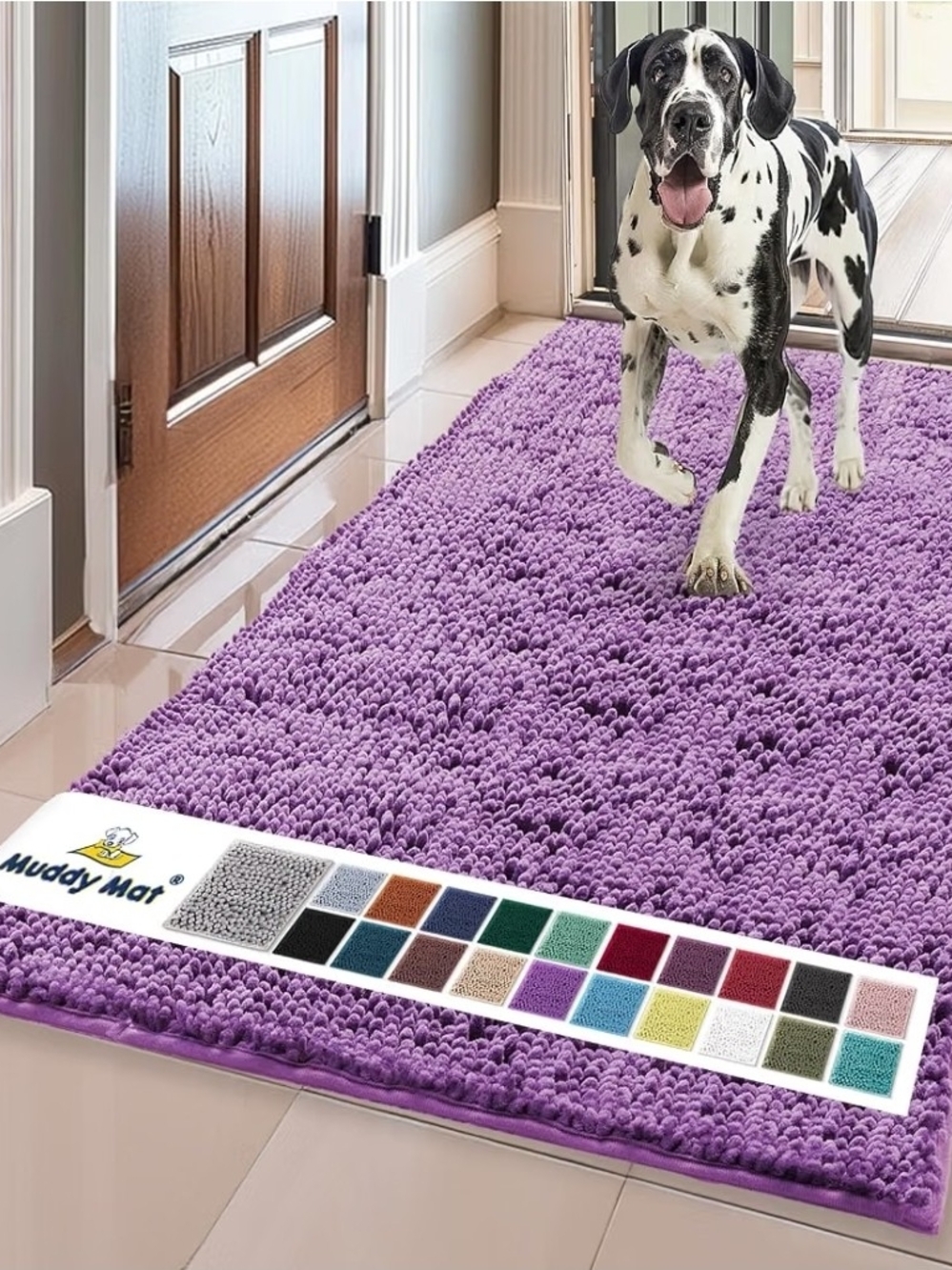 Plush Chenille Bath Rug - Purple